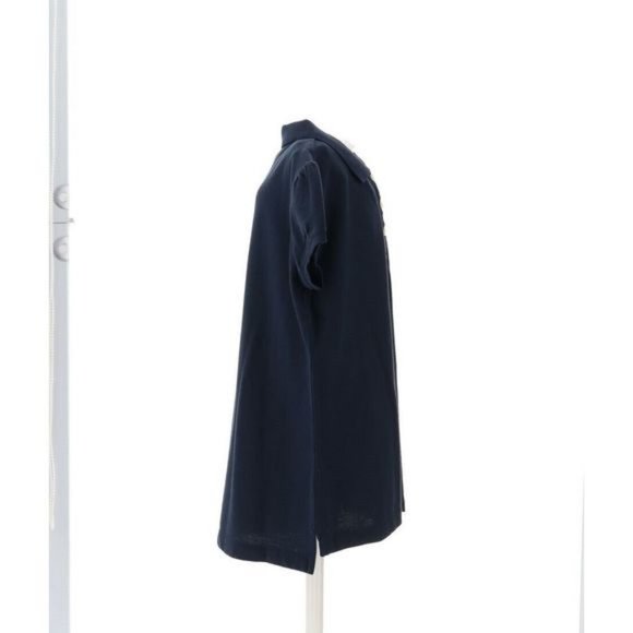 NWT LANDS' END UNIFORM GIRL'S CAP SLEEVE MESH POLO SHIRT CLASSIC NAVY MEDIUM - Picture 3 of 8